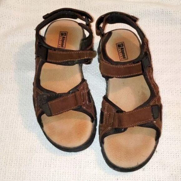 Alpine Sz. 8 Brown Leather Fisherman Adjustable Sandals - Picture 1 of 9